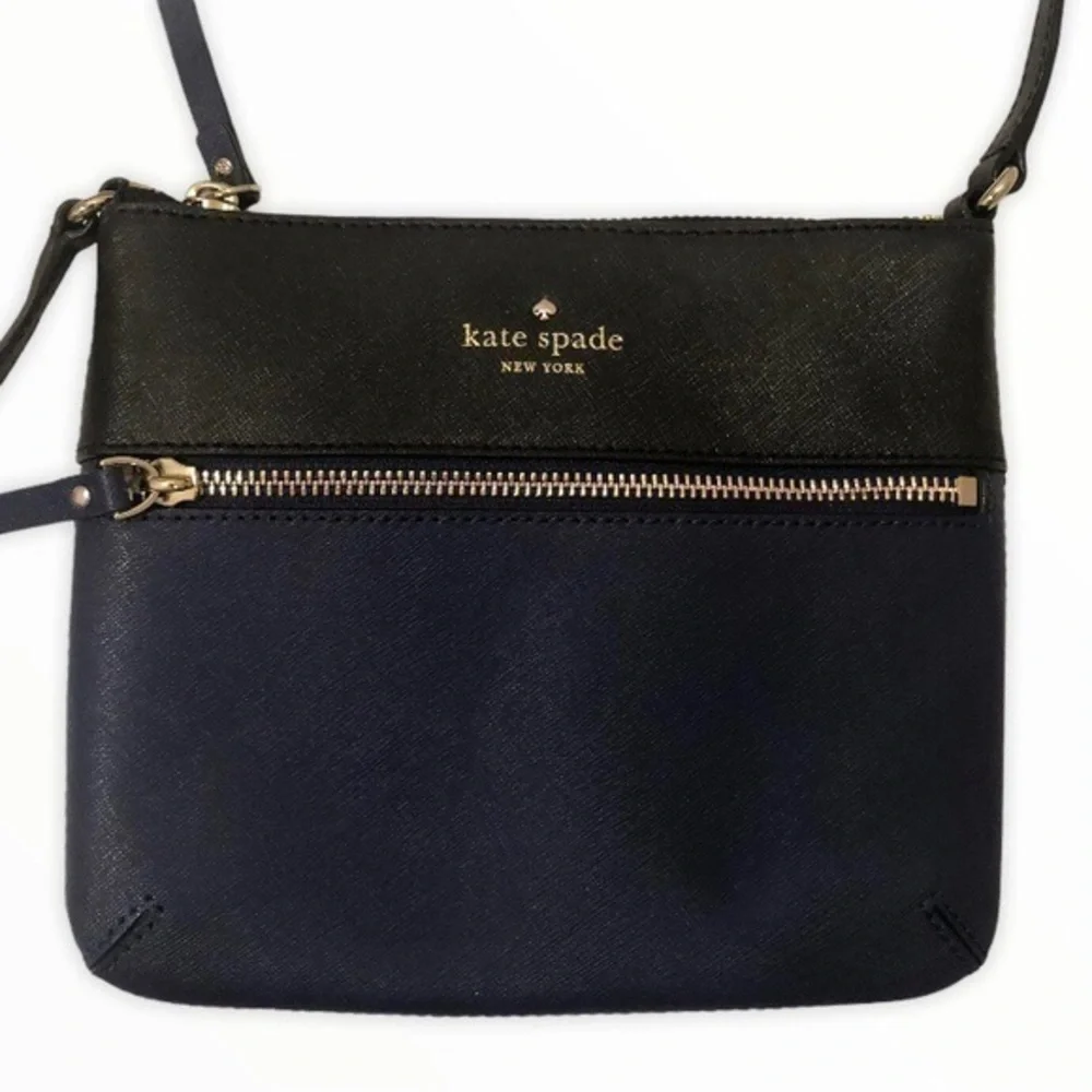 Kate spade blue black crossbody bag color block